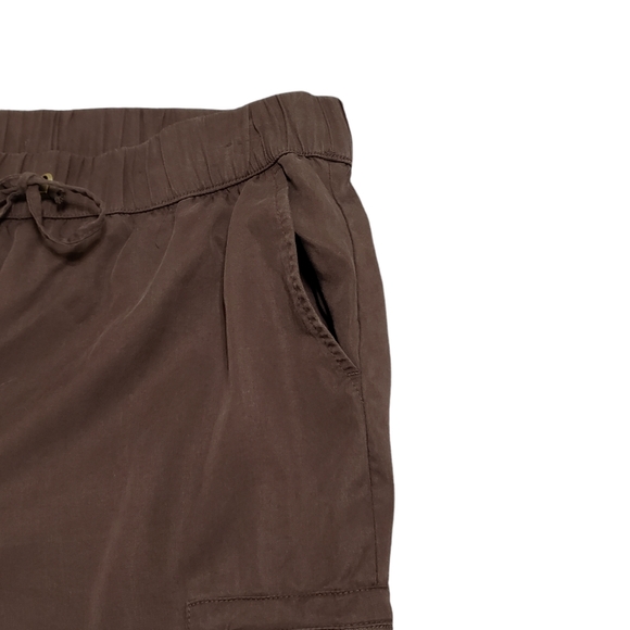 Banana Republic Soft Tencel Cargo Jogger Pants Dark Oak Brown Sz Large 536089 - Picture 7 of 14